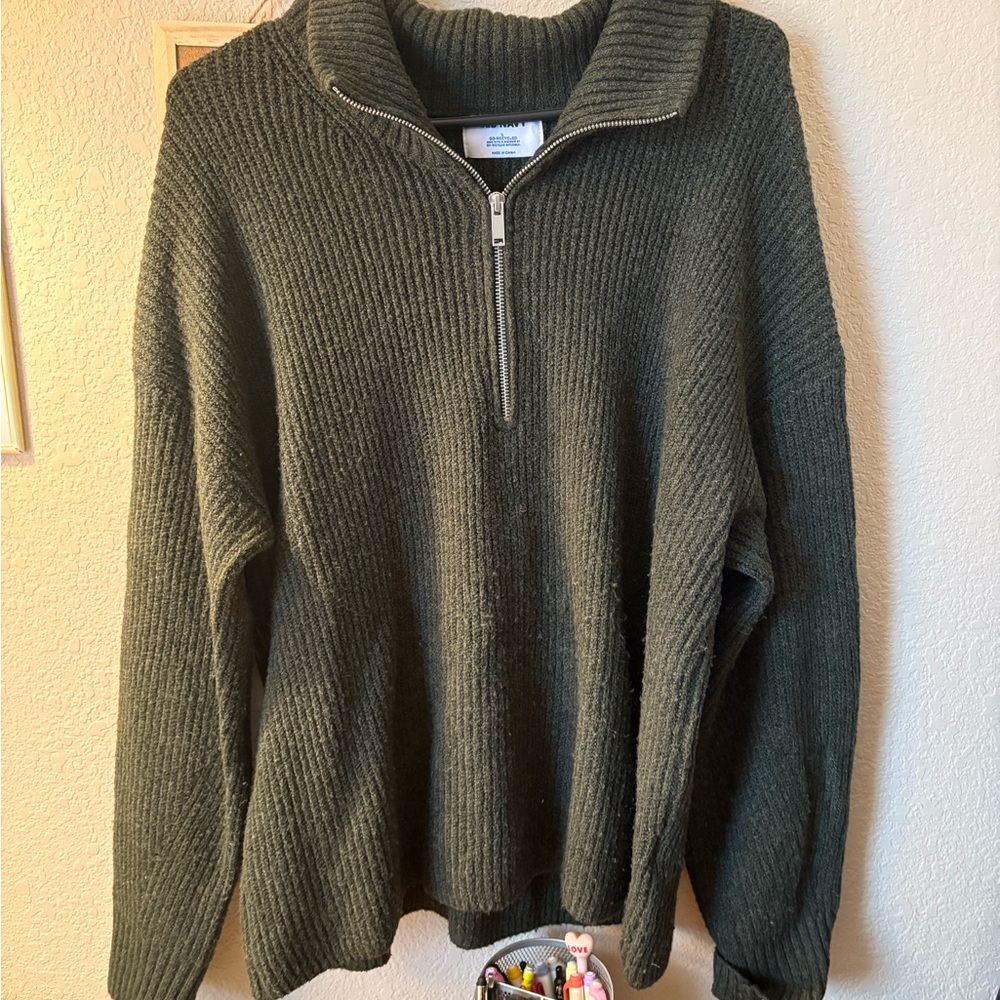 Green Zip Up Sweater